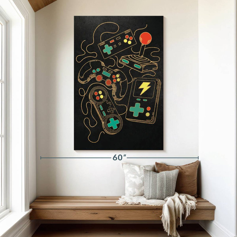 Keiraleigh Vintage Joysticks, 51" H x 34" W