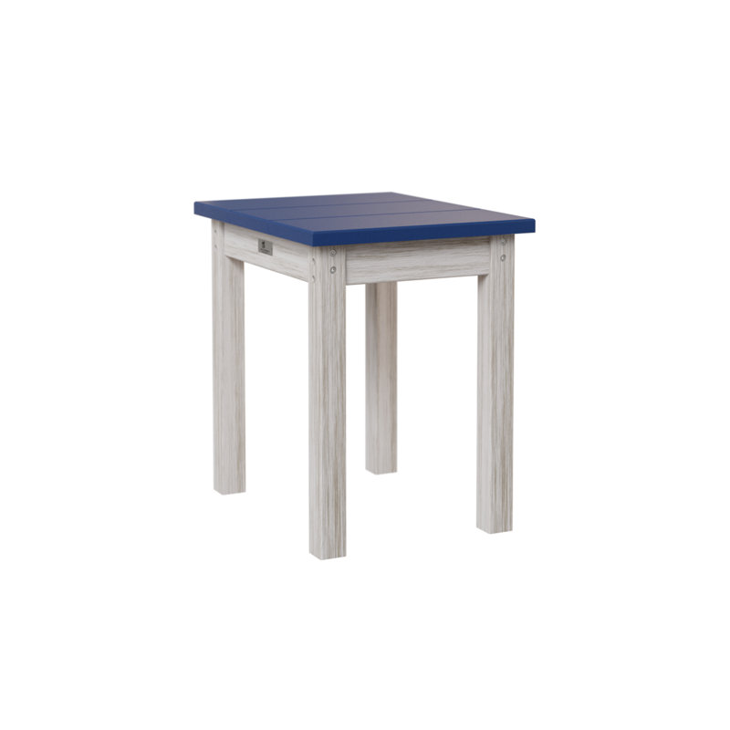 Outdoor Rectangle Side Table, Seashell, Pacific Blue