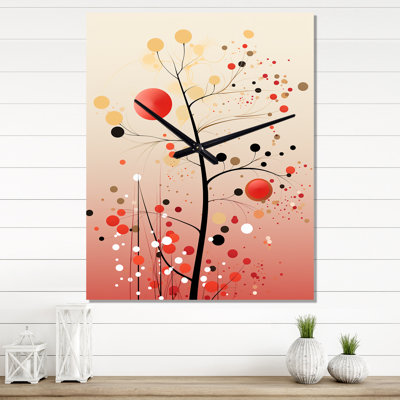 Horloge murale abstraite rose Boho