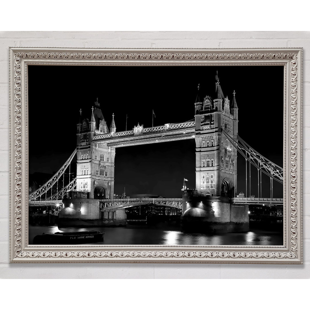 London Bridge Retro B N W - Einzelne Bilderrahmen Kunstdrucke