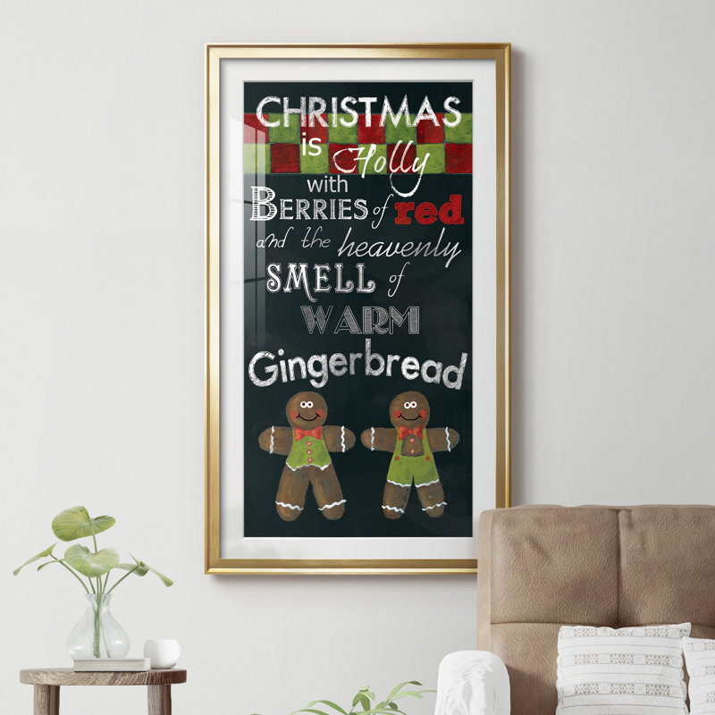 " Chalkboard Ginger Bread ", Gold Framed, 40" H x 20" W x 1" D