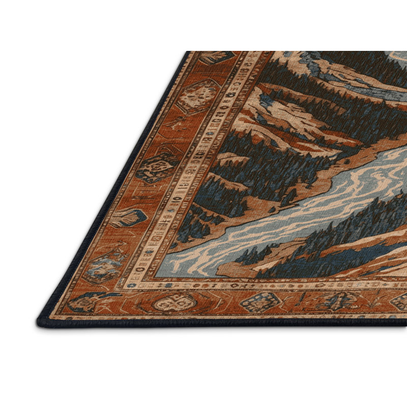 Tapis brun turc lavable à la machine, Tapis de couloir 2 pi x 4 pi
