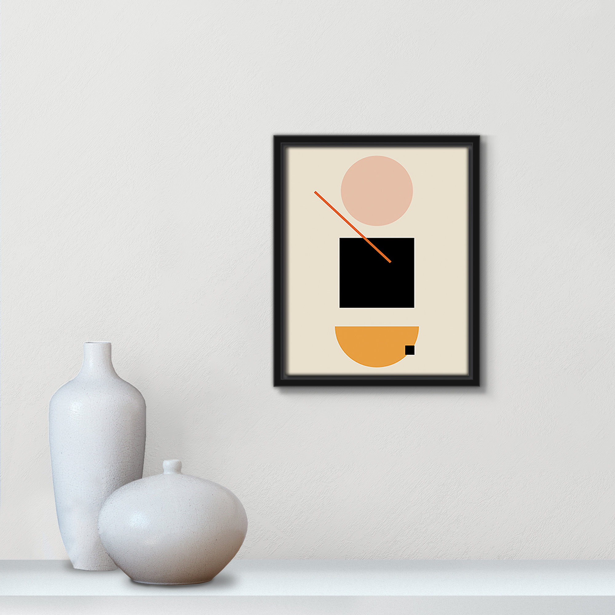 Simple Shapes by Daniela Santiago, Black Framed, 11.5" H x 9.5" W x 2" D