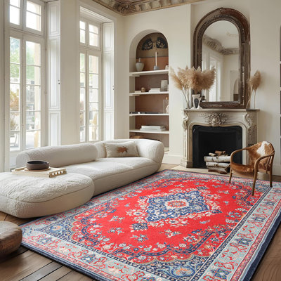 Delcine Washable Floral Indoor Rug