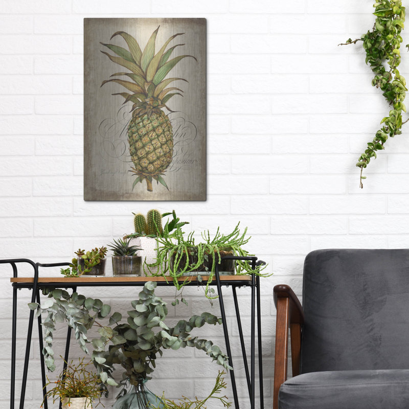 «Pineapple Study I» par Tim O'Toole, art mural en métal, H 16 po x l 12 po