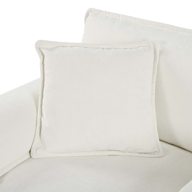 Canapé modulaire modulaire en chenille avec assise profonde, Chenille - beige