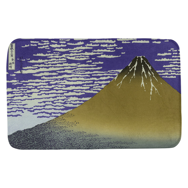 Tapis de salle de bain the fine wind clear matin Clair, l 17 po x L 24 po, Bleu / Jaune / Transparent