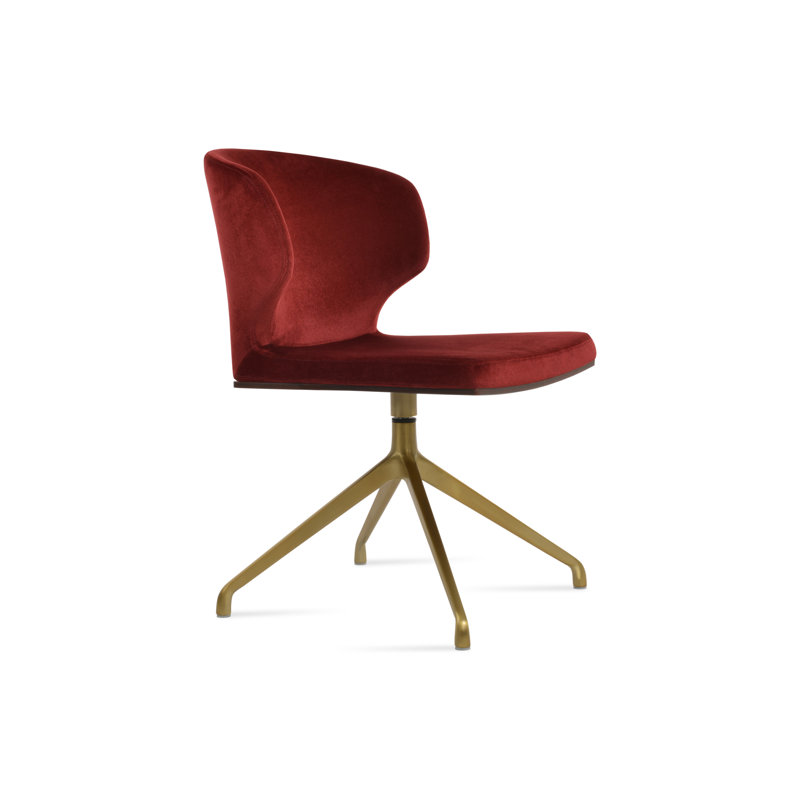 Fauteuil pivotant Amed Plus, Cerisier, Doré