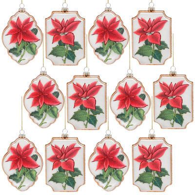 Ornement encadré poinsettia, 12 à 6 pouces