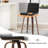 Swivel Upholstered Counter & Bar Stool With Solid Wood Frame and L-Shaped PU Leather Back-588686632-588686635