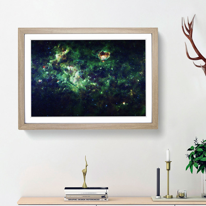 Universe Vol.33 in Abstract - Picture Frame Graphic Art Print, 27cm H x 36cm W x 2cm D, Oak Framed