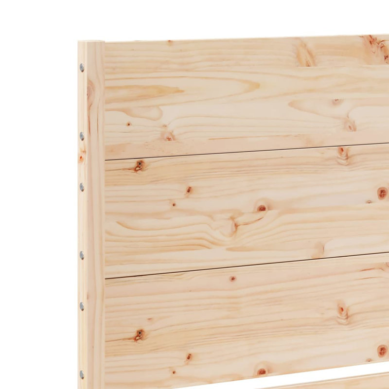 Bed Frame Solid Wood, Natural, European Single (90 x 200cm)