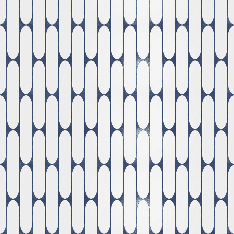 Rado 12" x 40" Fishscale 3D Porcelain Tile, Blue