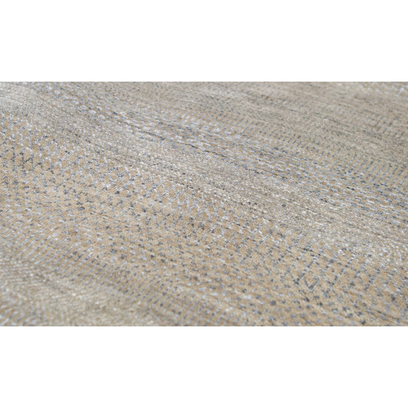 Hand-Knotted High-Quality Natural and Black Area Rug