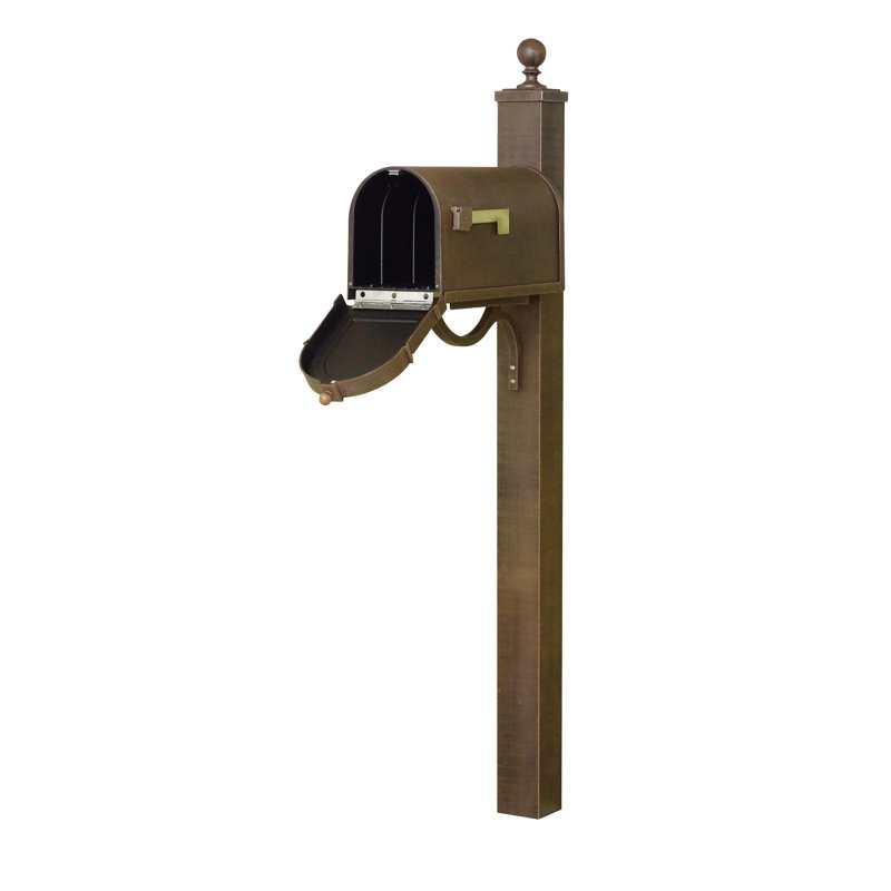 Berkshire Aluminum Post Mounted Mailbox, Copper