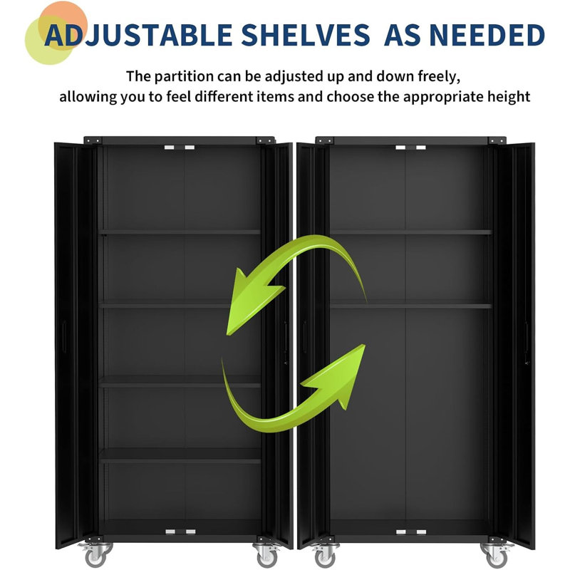 Armoire à outils 72 po, 4 tablettes réglables