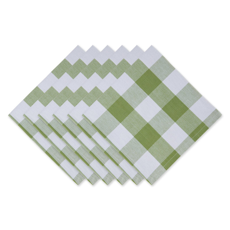 Wauregan Cotton Checkered Square Napkin, Green
