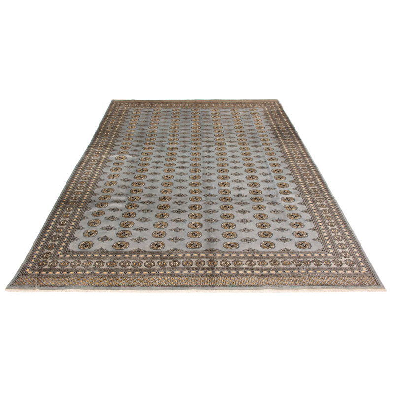 Tapis bleu en denim Finha Peshawar Bokhara 9 pi 10 po x 13 pi 6 po