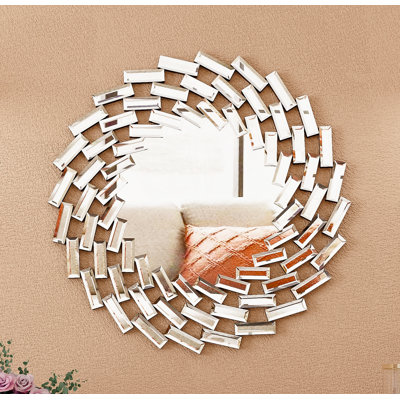 Freelon Sunburst Flat Round Wall Mirror