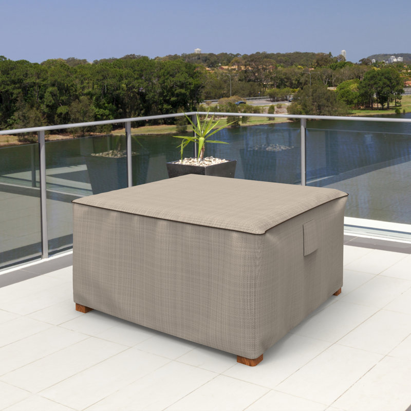 Miguel Outdoor Square Side Table/Ottoman Cover, 16" H x 28" W x 28" D