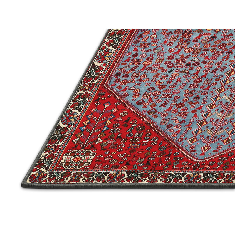 Tapis bleu / rouge Southwestern, Rectangle 6 pi x 9 pi