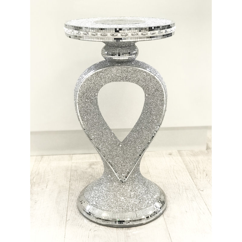 Whalen Glass Top Abstract End Table
