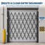 Double barrière de sécurité pliante robuste, clés de barricade en acier pour garage, H 63,39 po x l 71 po