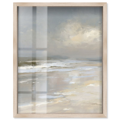 Pale Beach I Shadowbox Print Coastal Wall Decor by