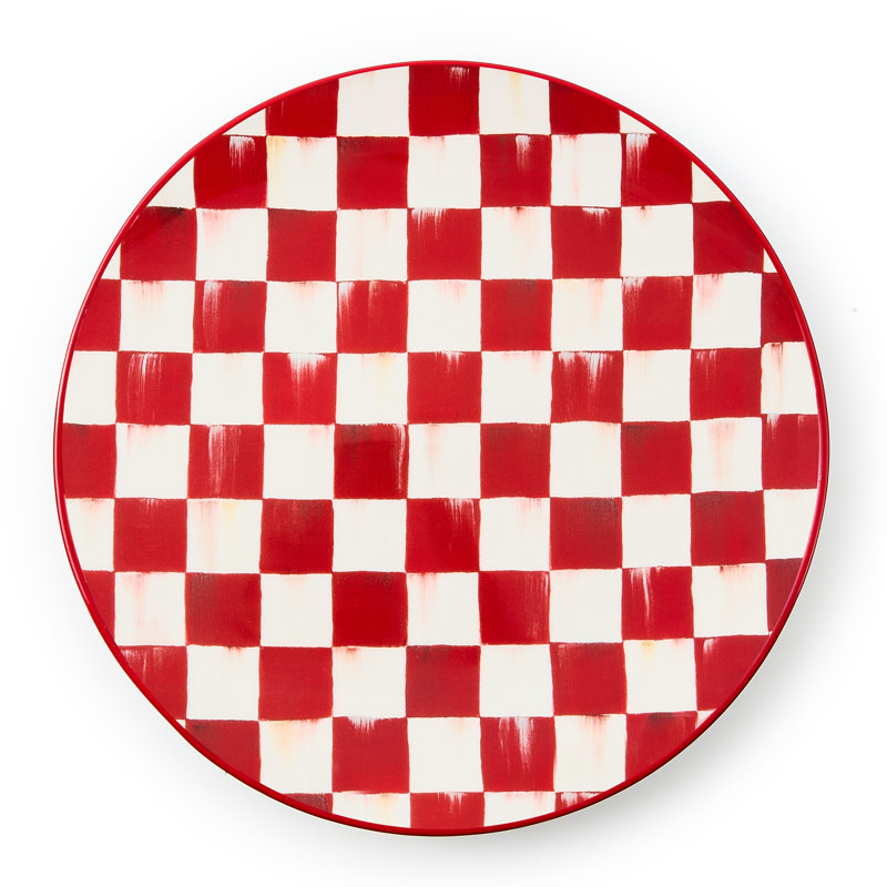 Cherry Check Dinner Plates