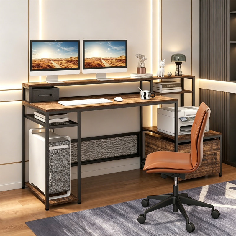 Computer Desk with Monitor Stand