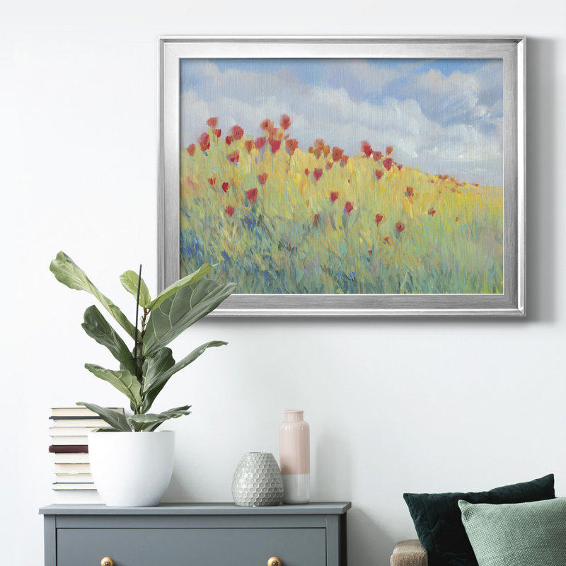 Summer Breeze Meadow I - peinture encadrée, Argent, H 22,5 po x l 30,5 po x P 1 po, Pas de tapis