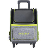Katziela Hybrid Adventurer Pet Carrier Backpack with Removable Wheels and Telescopic Handle