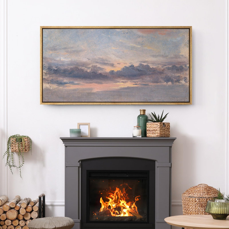 «Purple Clouds Dusk's Palette An Ode To The Twilight Sky», reproduction d'art sur toile, H 30 po x l 60 po, Naturel