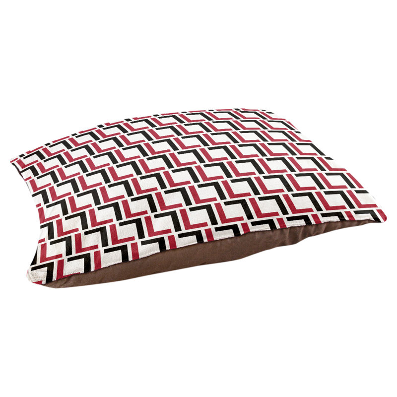 Coussin pour chien Brossard, Grand (l 30 po x P 40 po x H 5 po), Blanc / rouge / noir