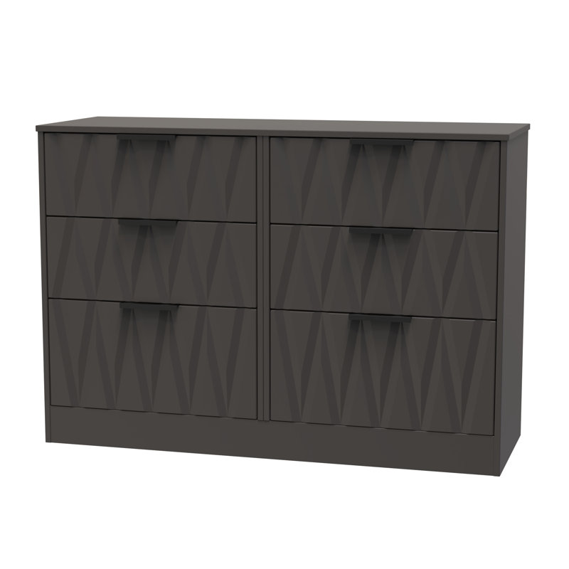 Besmir 6 Drawer Wide Chest (Ready Assembled), Graphite