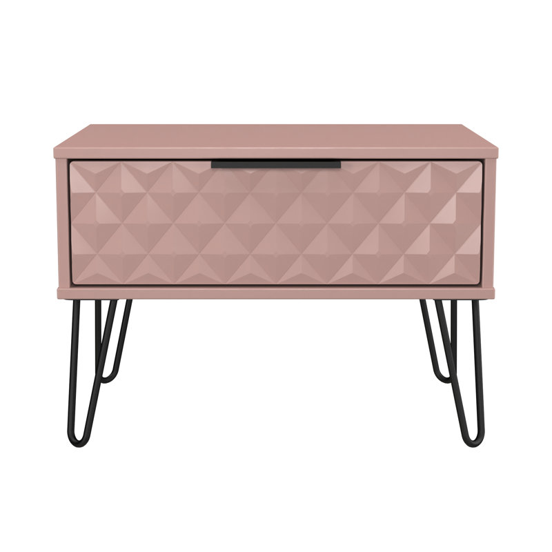 Talita End Table, Pink/Black