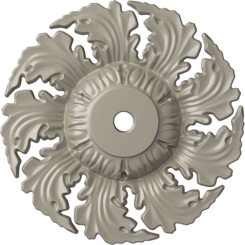Médaillon de plafond Needham H 14,625 po x l 14,625 po x P 2,25 po, Blanc perle