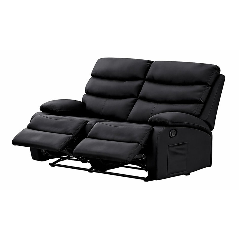 3 Seater Reclining Sofa, Black, 2