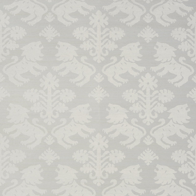 Regalia Sisal Wallpaper, Ivory On Silver