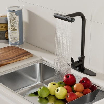 Single Handle Pull Down Kitchen Faucet with Sprayer and Accessories, 1 or 3 Holes