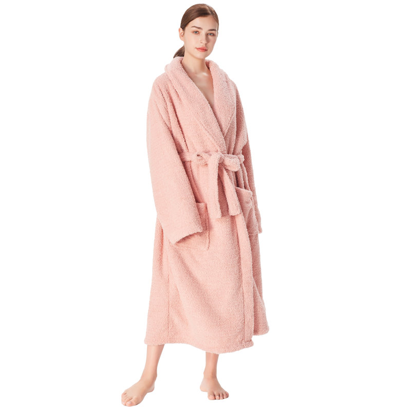  Peignoir de cheville avec poches, L, Rose
