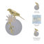 Sagebrook Home 7" Madilynn  Crystal Sphere Metal Bird Statuary
