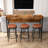 3-Drawer Long Dining Table Set With Power Outlets, Bar Kitchen Table Set With Circular PU Stools, Easy Assembly-1774657388-1774657385