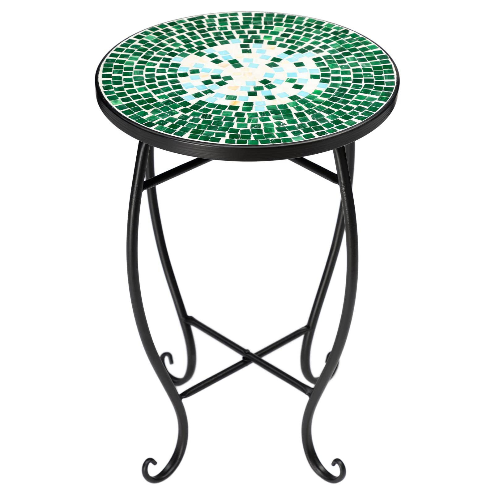 Lark Manor Mosaic Green Iron Outdoor Coffee Table Wayfair Canada