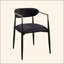 Chaise d'appoint en chenille noire et finition noire Jaramillo (ensemble de 2)