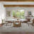 Craighead Modern Luxury Leather Dining Chairs, Wingback Accent Chairs, Warm Beige & Brown