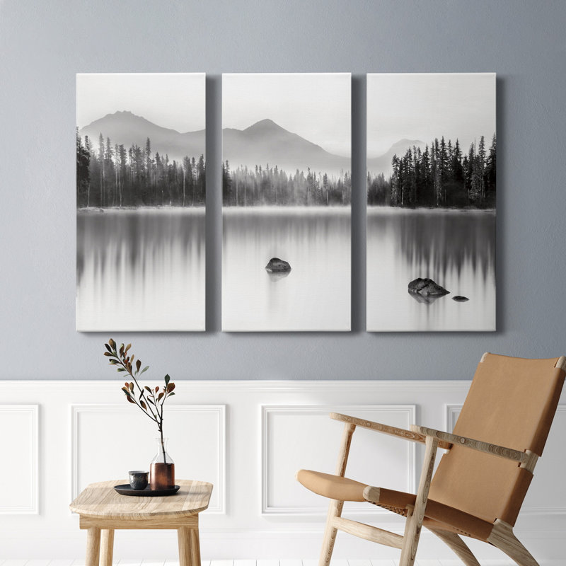 Mountain Reflection - Photographie sur toile tendue 3 pièces, H 12 po x l 24 po x P 1 po