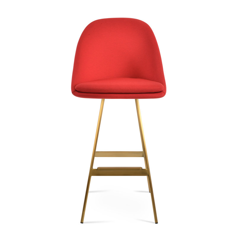 Tabouret Avanos Balat, Laiton, Rouge ère B, Petit tabouret (siège d'une hauteur de 23,5 po)