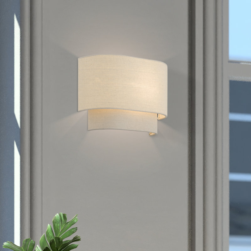 Kiyo Steel Flush Mounted Sconce, Antique Gold Leaf, Cream
