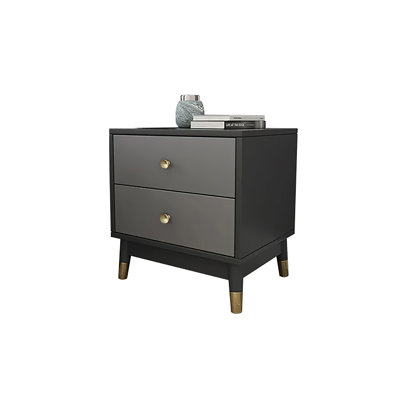 Dierdre 2 - Drawer Nightstand in Dark Gray/Light Gray by Mercer41